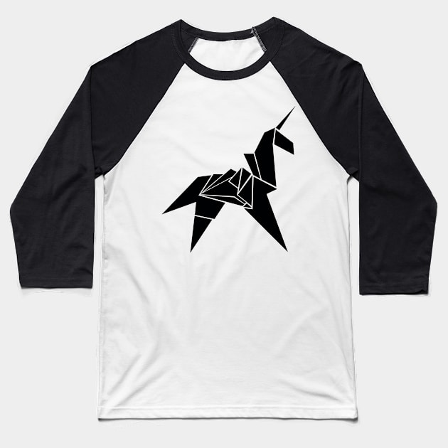 Unicorn Origami Baseball T-Shirt by BeeryMethod